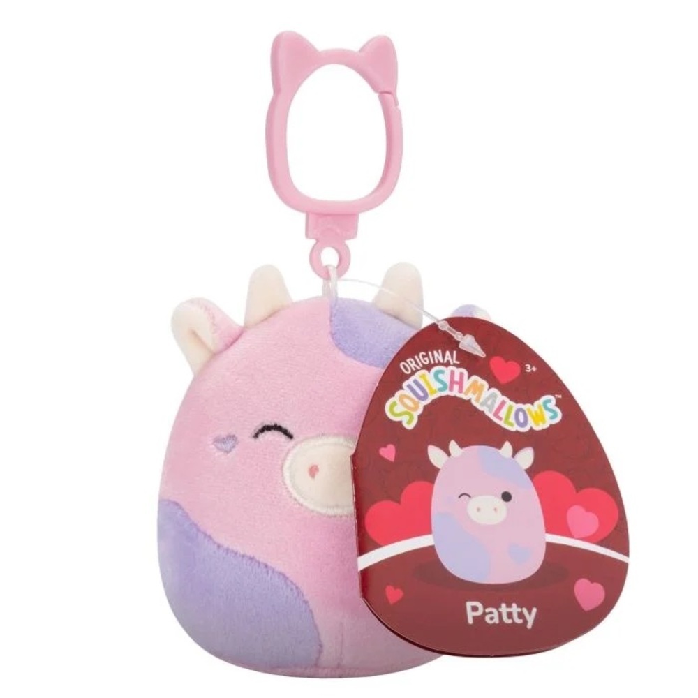 🇺🇸 NWT 🐮 3" Clip Patty the Cow Squishmallow Valentine’s Day